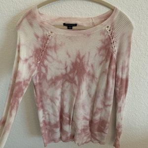 american eagle pink tie dye sweater